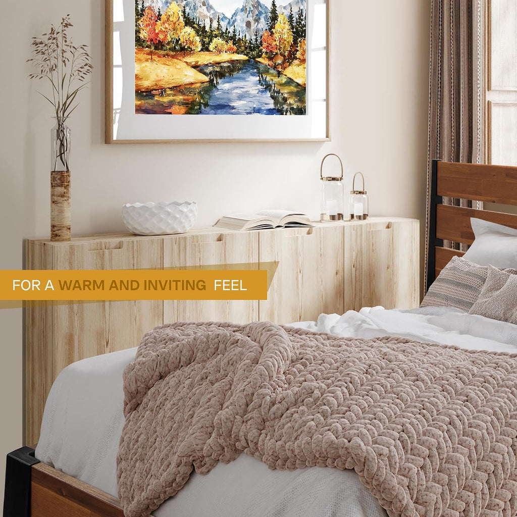 Acacia Emery Bed Frame with Headboard 100% Solid Wood Platform Bed, Scandinavian Bed Style with All Mattresses, Non-Slip and Noise-Free, 30 Mins Assembly, Queen Size Bed Frame, Americano