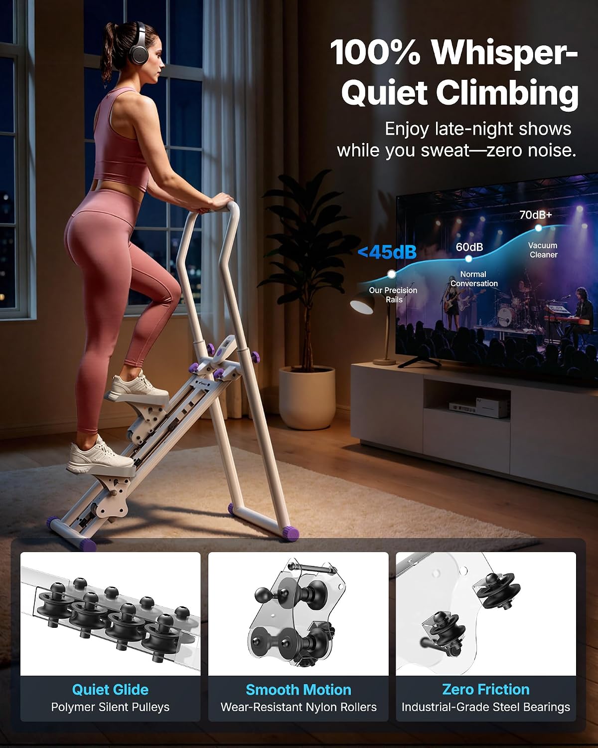 MERACH Stair Stepper for Home Gym Exercise, New Version Stairmaster for Full-Body Workout, Compact Folding Stair Climber with Extended Step Range, Adjustable Handlebar/Pedal