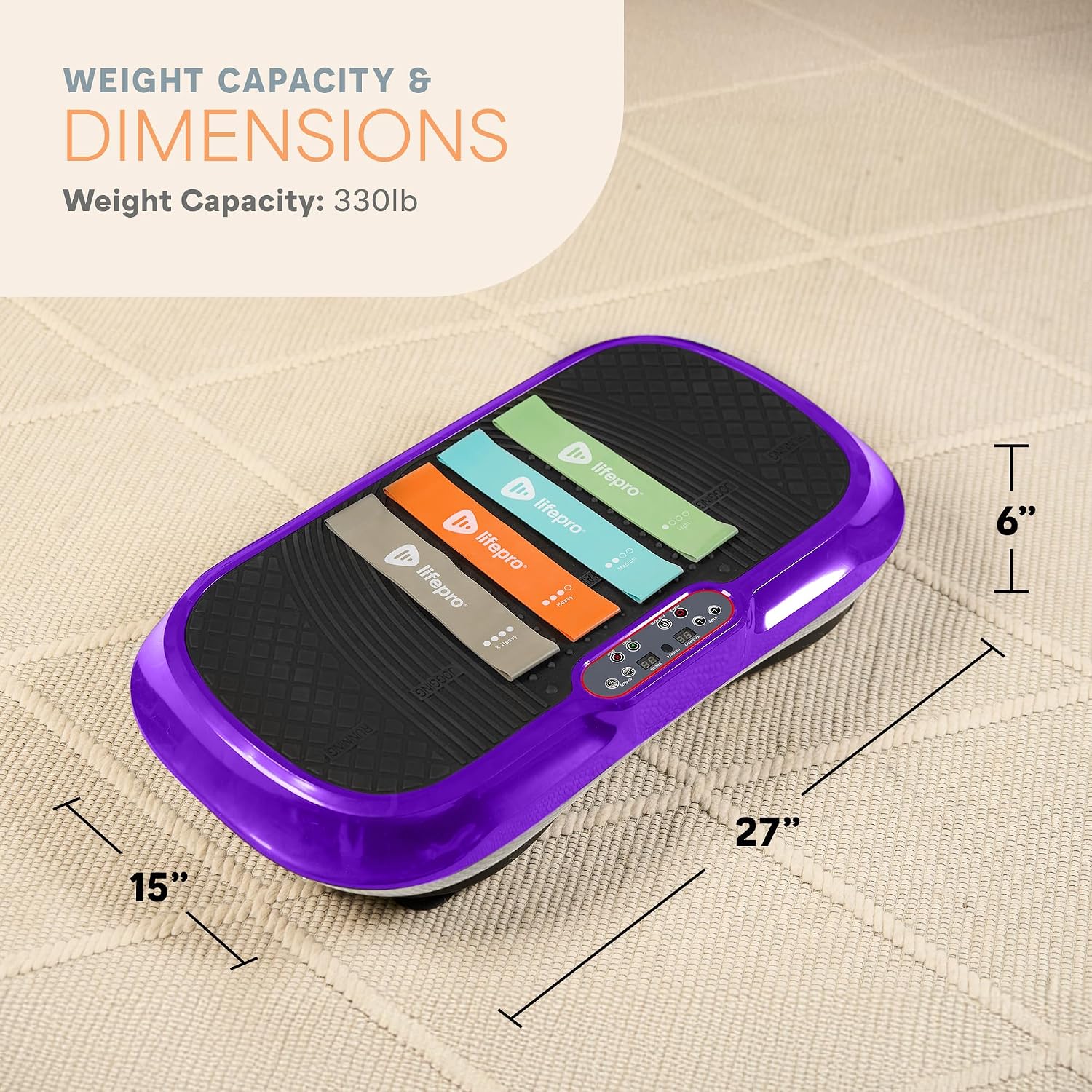 Lifepro Waver Vibration Plate Exercise Machine – High-Intensity Vibration Plate for Lymphatic Drainage – Full-Body Workout Vibrating Platform with Loop Bands – Fitness Equipment for Strength & Toning