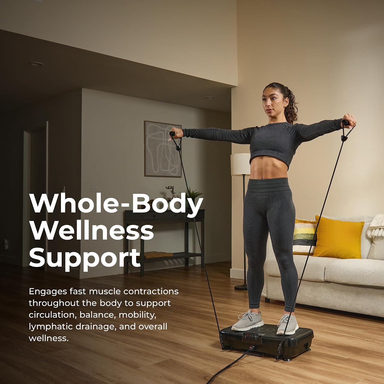 Sunny Health & Fitness Fitboard Vibration Platform Exercise Machine with Multiple Speed Settings and Vibration Modes for Multipurpose Workouts