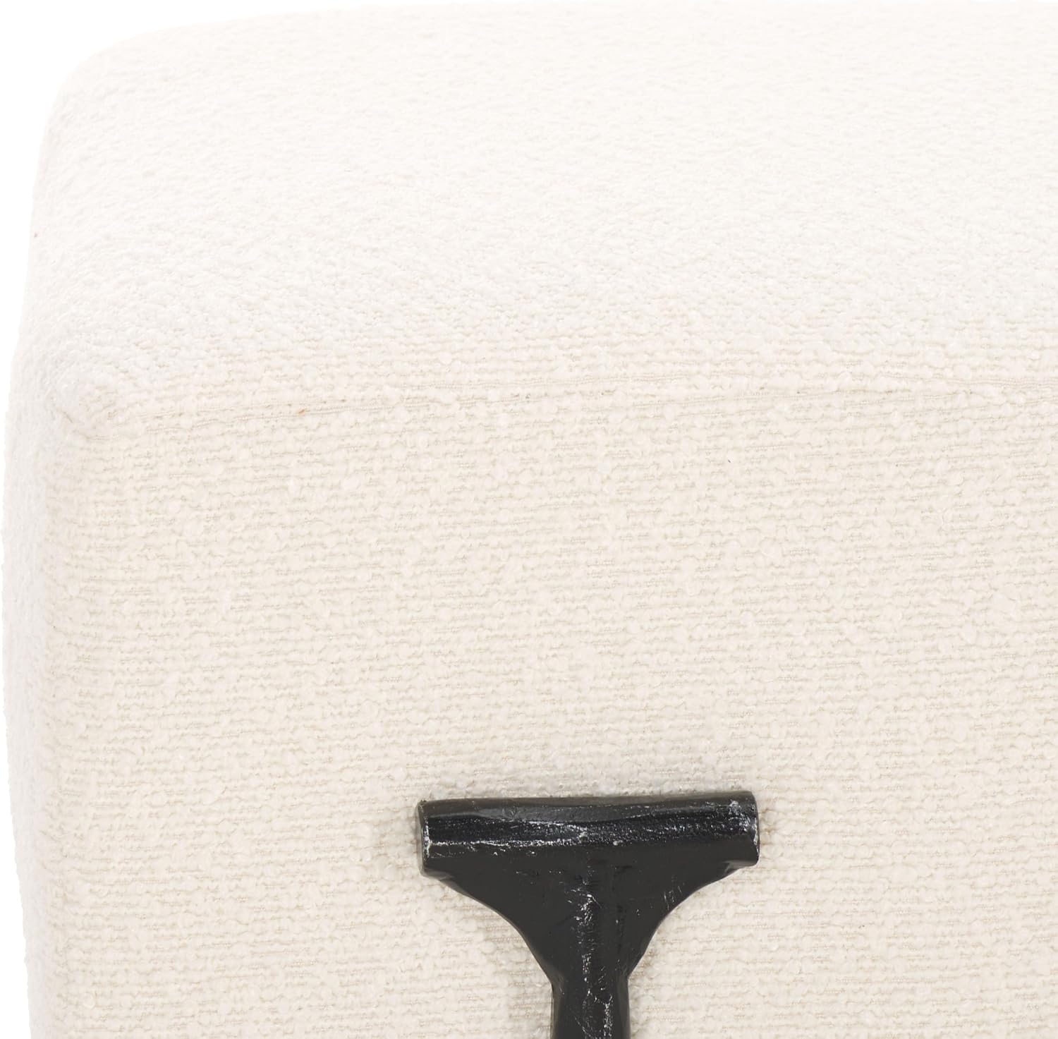 SAFAVIEH Couture Collection Jessa Glam Ivory Boucle & Black Bench