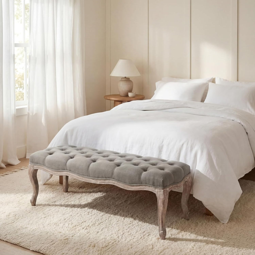 Safavieh Mercer Collection Randy Beige Linen Bench