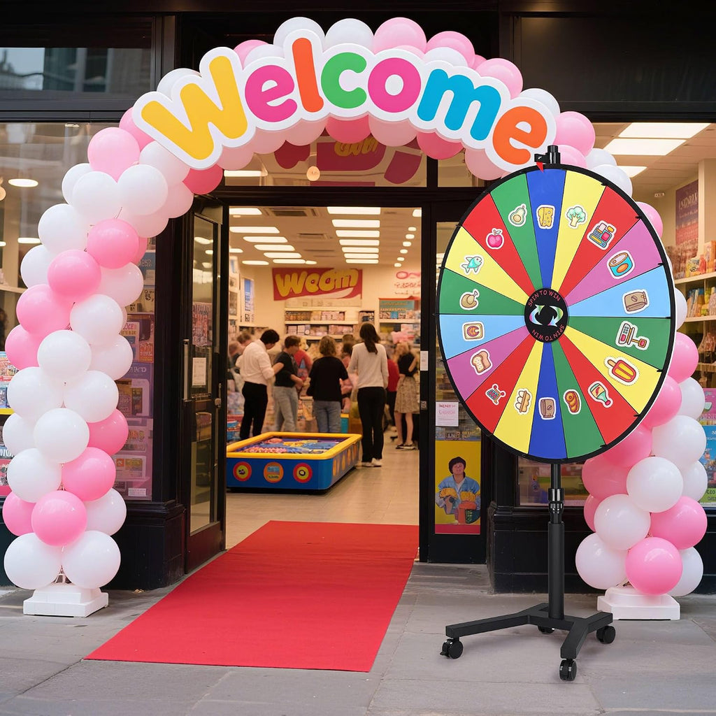 WinSpin 48' Giant Prize Wheel Mobile Base Rolling Floor Stand with Wheels for Trade Show Commercial Brand Opening Events Carnival