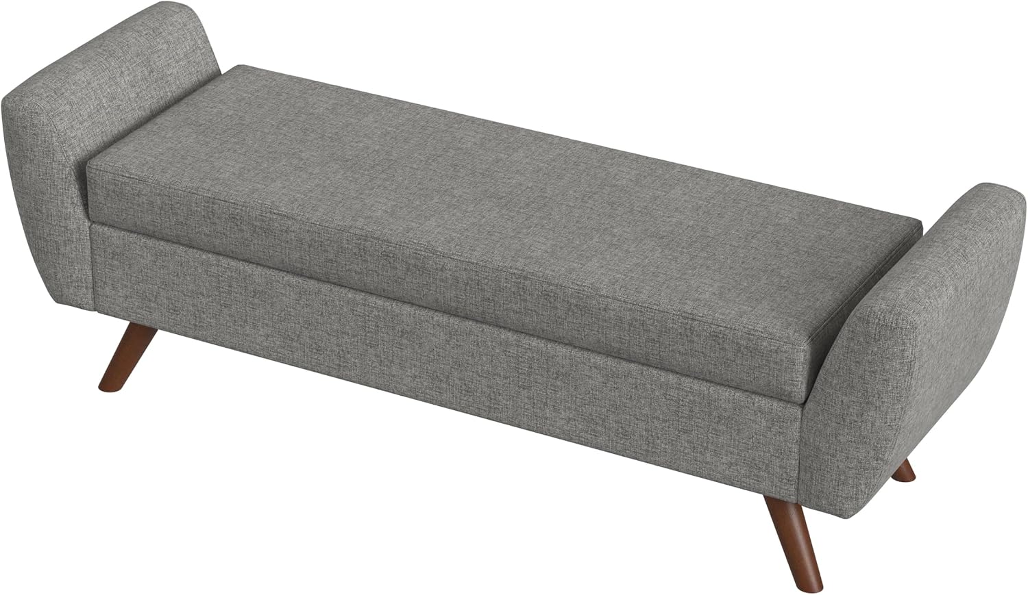 HomePop Modern Storage Bench with Wood Legs |Homepop Home Décor|Bench with Storage for Living Room & Bedroom - Gray Woven