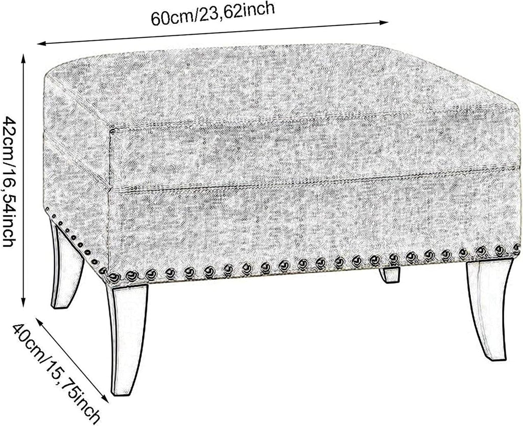 BTZHY Vanity Chair,Foot Stool Ottoman Box Burlap Storage Ottomans Change Shoe Bench Bed End Stool Makeup Stool Seat Bench