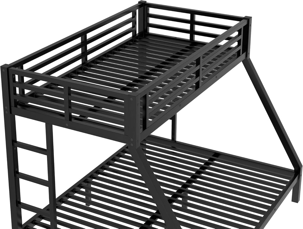 Bellemave Bunk Bed Twin XL Over Queen, Heavy Duty Metal bunk Bed Frame for Adults, Twin XL Queen Bunk Beds, Black