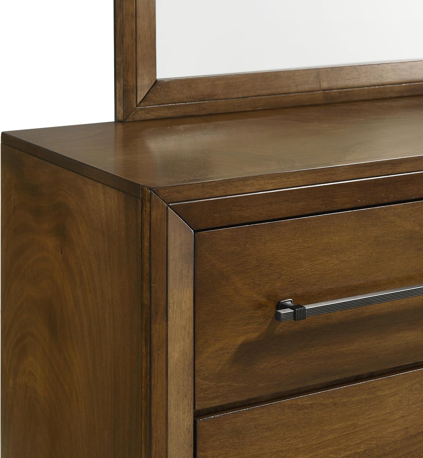 New Classic Furniture Ballard 4-Piece Wood Queen Bedroom Set with Nightstand, Walnut Brown