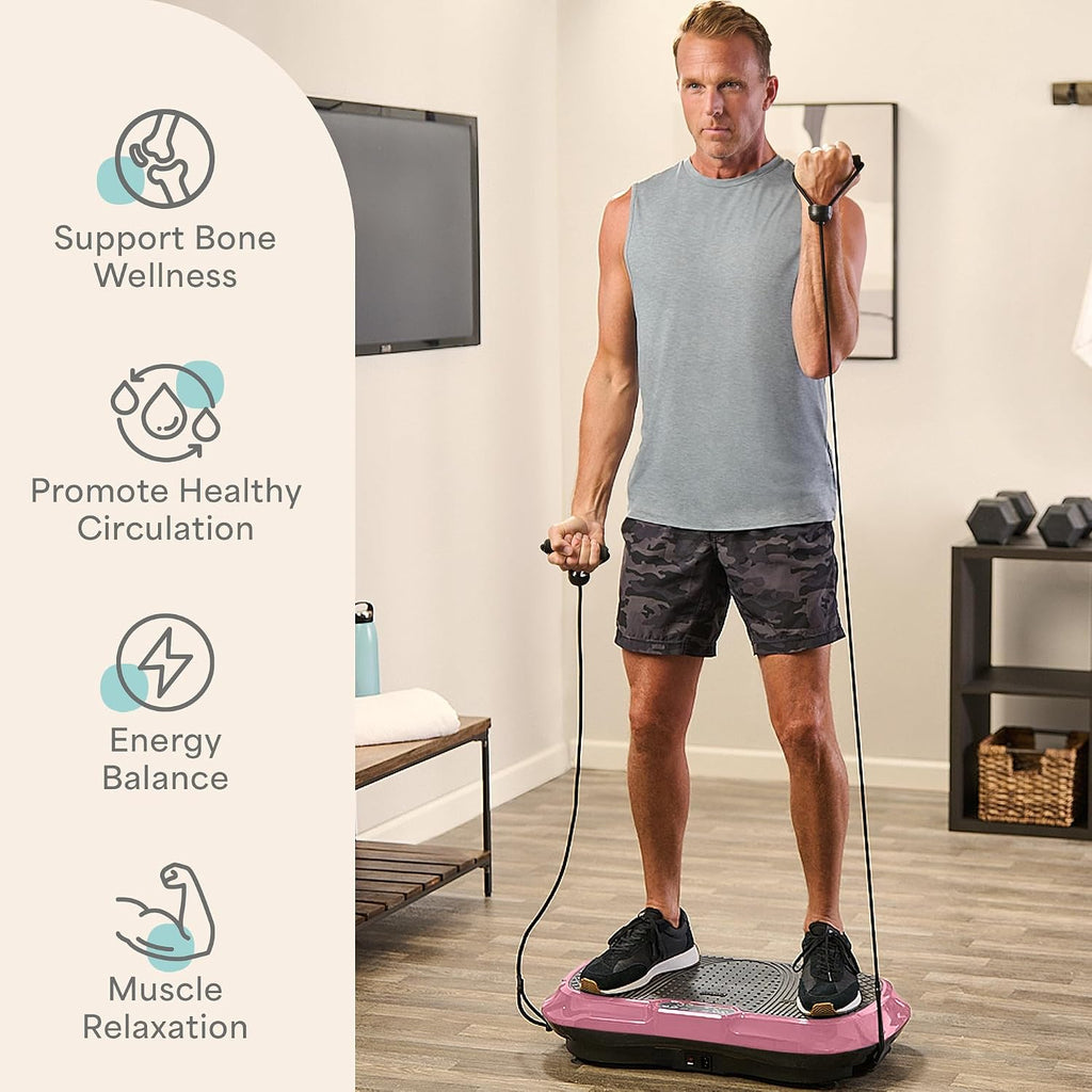 Lifepro Waver Vibration Plate Exercise Machine – High-Intensity Vibration Plate for Lymphatic Drainage – Full-Body Workout Vibrating Platform with Loop Bands – Fitness Equipment for Strength & Toning