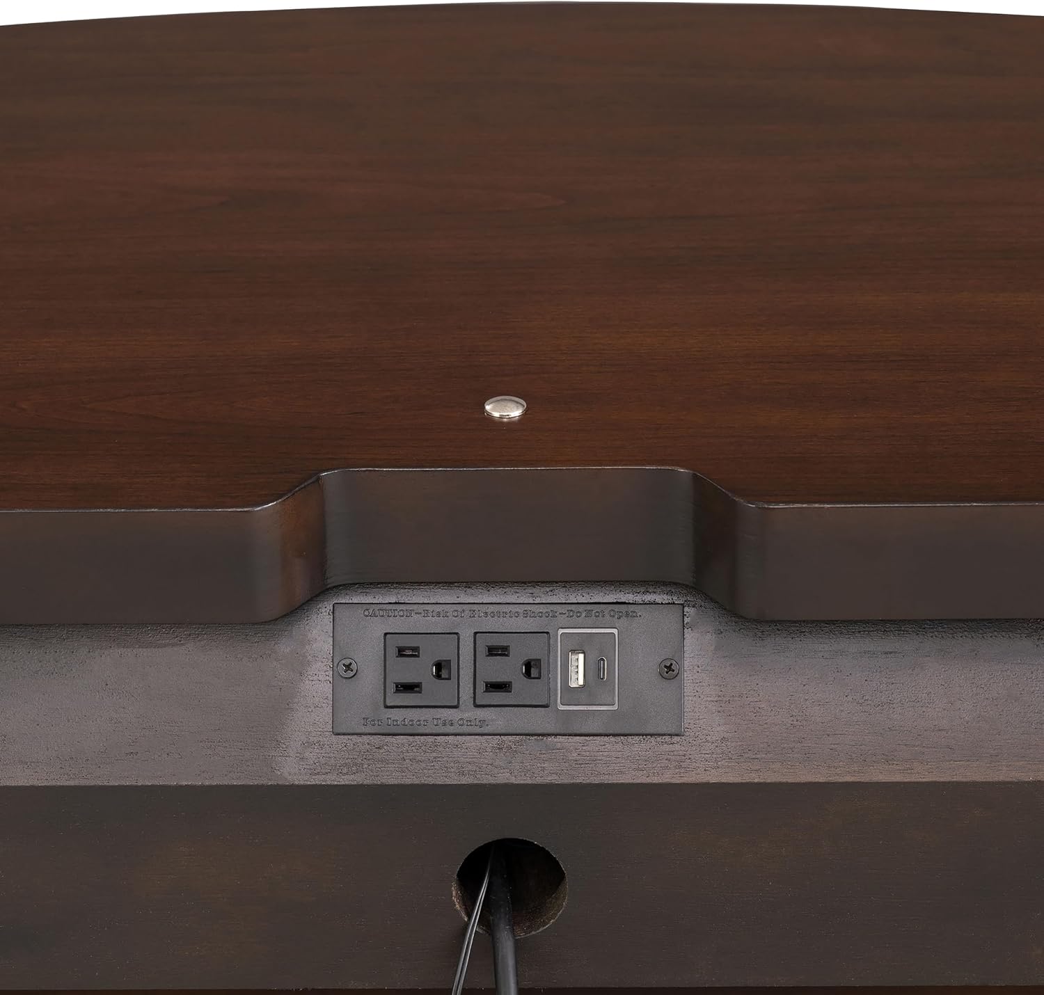 Furniture of America Aiyana Solid Wood 2-Piece Bedroom Set with LED on Headboard Bed, Power Outlet and USB Charging Ports on Nightstand, Box Spring Required, King, Dark Cherry