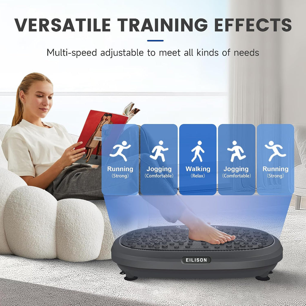 EILISON FitMaxx 3D XL Vibration Plate Exercise Machine - Whole Body Workout Vibration Platform w/Loop Bands - Lymphatic Drainage Machine for Weight Loss, Shaping, Recovery