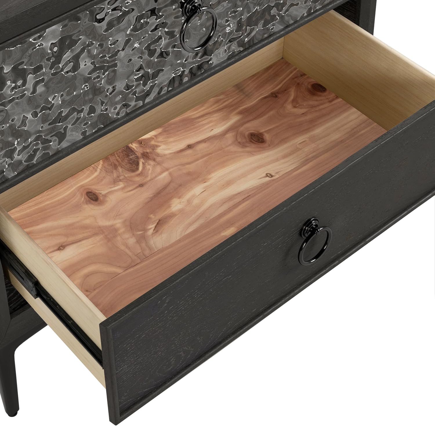 Furniture of America Glint Modern 3-Piece Solid Wood Bedroom Collection with King Bed Frame and USB Charger Nightstands Set of 2, for Home, Guest Room, Box Spring Needed, Espresso