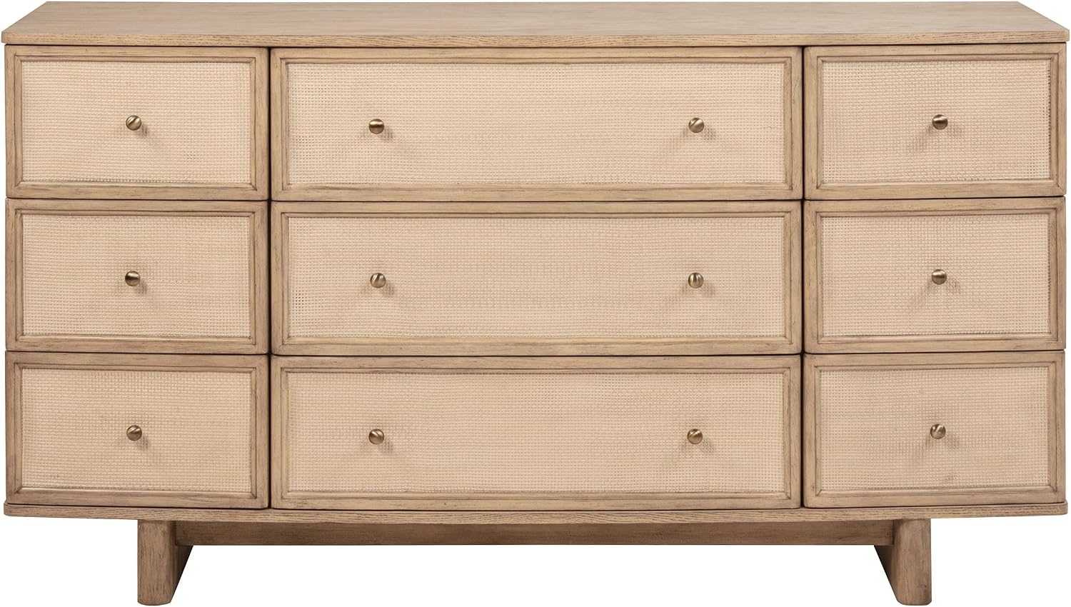Coaster Home Furnishings Kailani Coastal 4-Piece Bedroom Set Fabric Upholstered Eastern King Size Wingback Bed Frame 49-inch Headboard Beige Oak 225041KE-S4