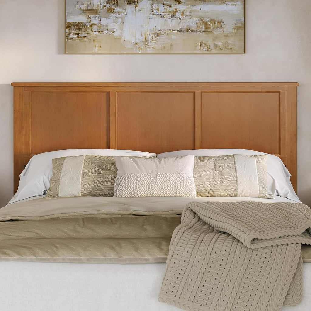 AFI, Madison King Solid Wood Panel Headboard, Light Toffee