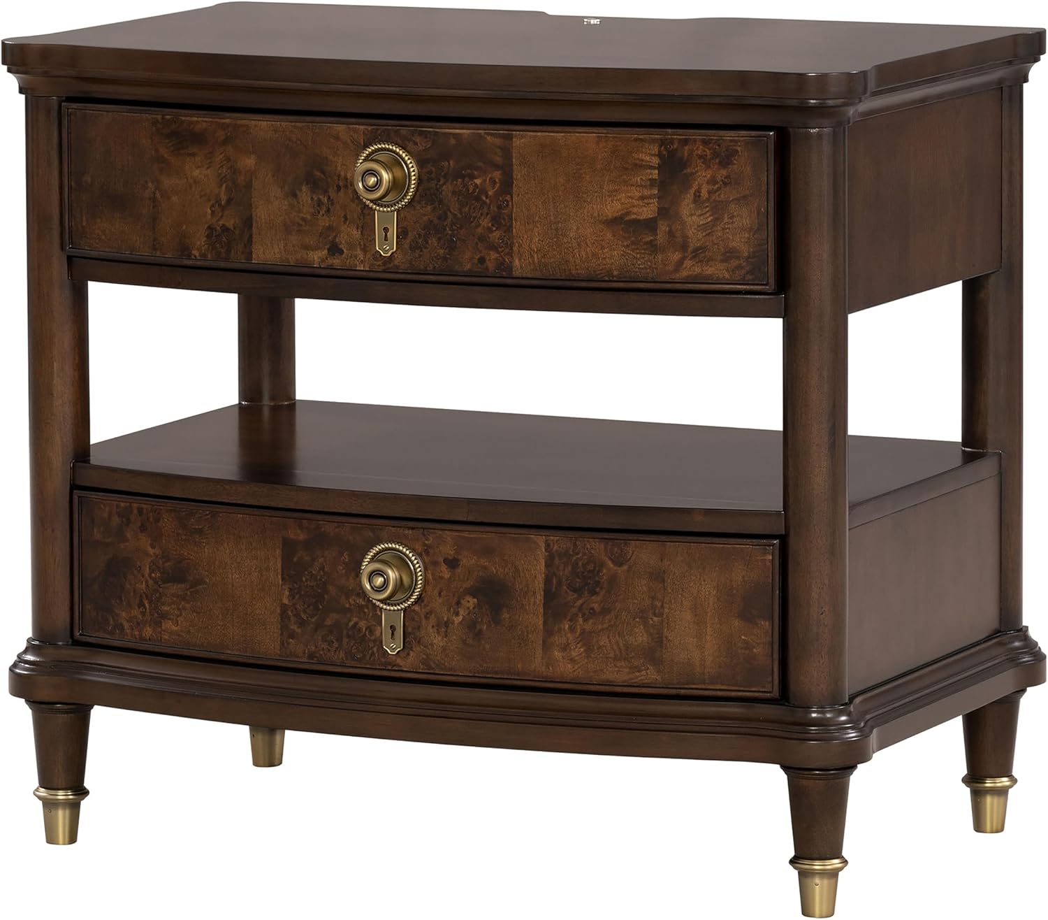Furniture of America Aiyana Solid Wood 2-Piece Bedroom Set with LED on Headboard Bed, Power Outlet and USB Charging Ports on Nightstand, Box Spring Required, King, Dark Cherry