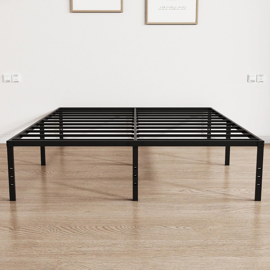 King Size Bed Frame14 inch High Metal Platform Bed Frames Heavy Duty King Bed Frame, No Box Spring Needed, Sturdy Steel Slat Foundation, Under Bed Storage, Easy Assembly