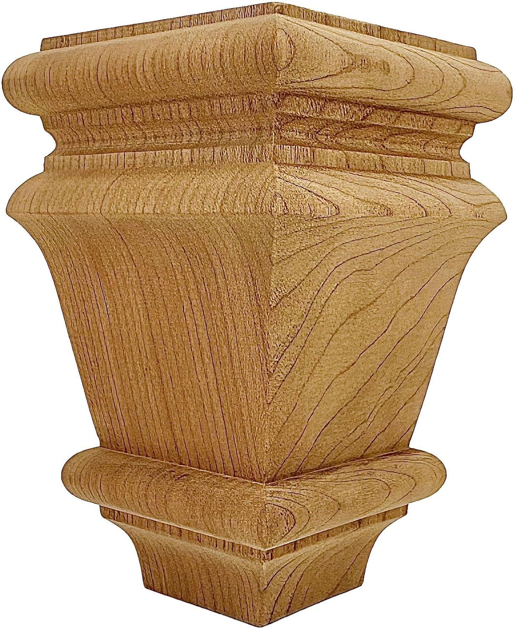 Highland Manor Wood Products Square Baymont Bun Foot - 4 1/2' Tall x 2 7/8' Wide - Unfinished Wooden Furniture Feet for Beds, Sofas, Dressers, and Kitchen Cabinets (Cherry) (Set of 4)