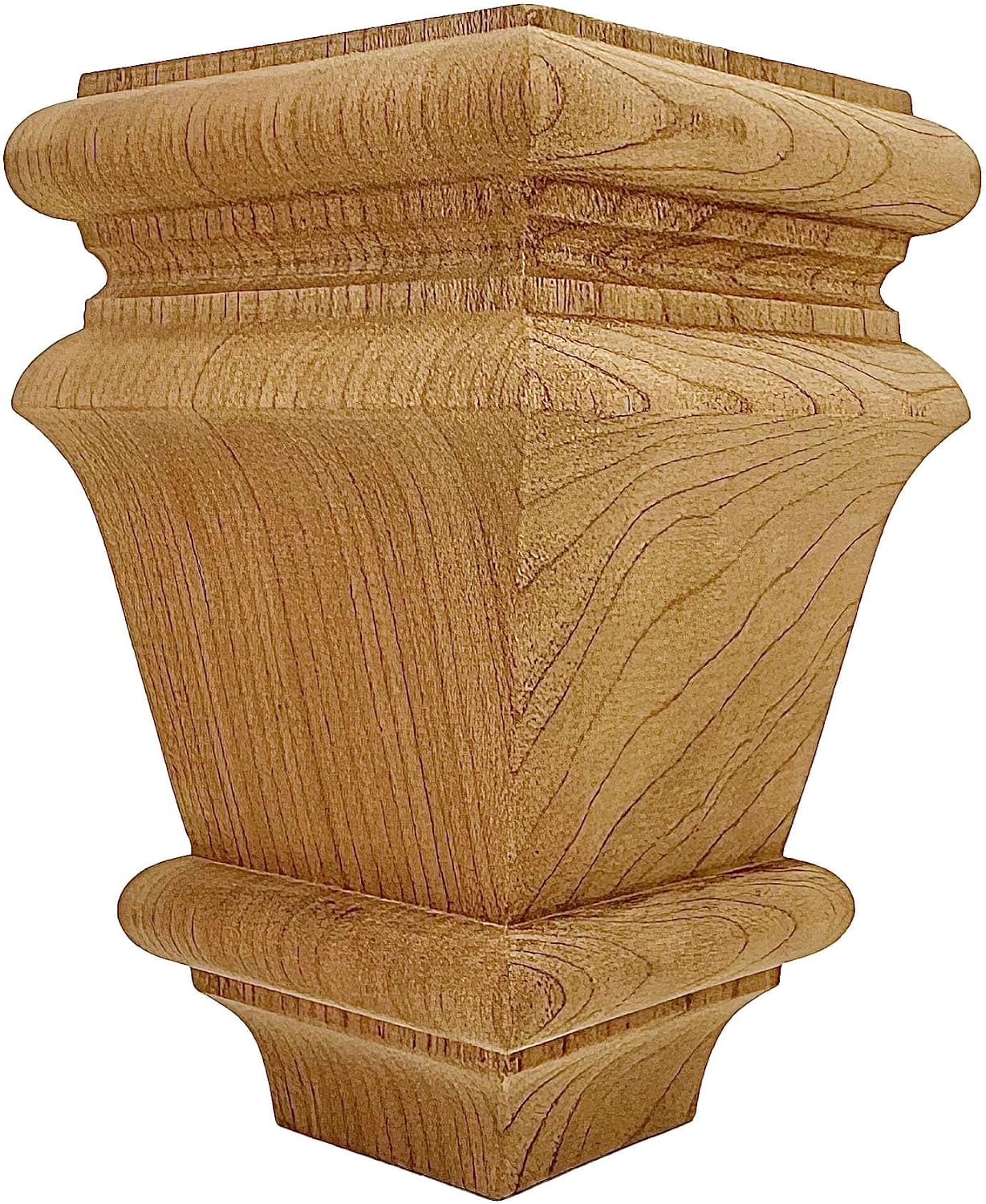 Highland Manor Wood Products Square Baymont Bun Foot - 4 1/2' Tall x 2 7/8' Wide - Unfinished Wooden Furniture Feet for Beds, Sofas, Dressers, and Kitchen Cabinets (Cherry) (Set of 4)