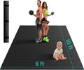 Stepwaver Extra Large Exercise Mat, 7'x5' 8'x6' 10'x6' (8mm) Extra Thick Workout Mats for Home Gym Flooring, Non-Slip, Ultra Durable, High-Density Gym Mat for Cardio,Yoga, Jump Rope, MMA, Weights