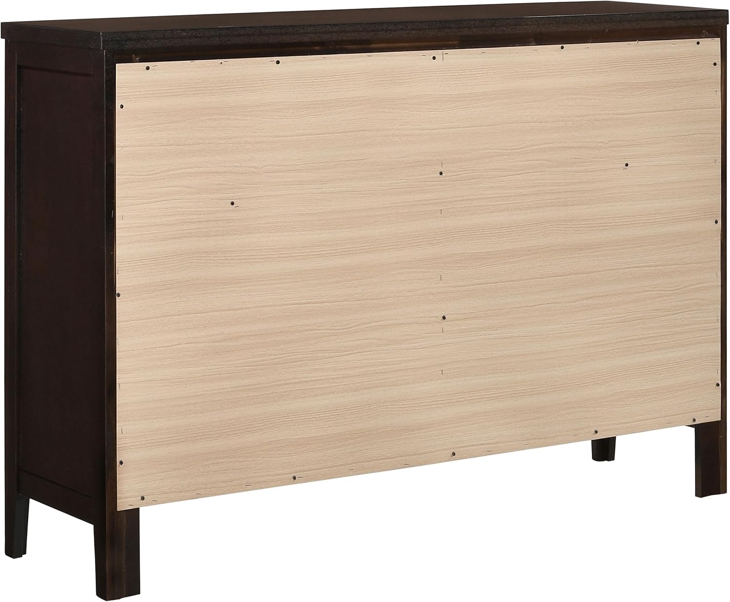 Coaster Home Furnishings Carlton Contemporary 4-Piece Bedroom Set Leatherette Upholstered Eastern King Size Panel Bed Frame 51-inch Headboard Cappuccino 202091KE-S4