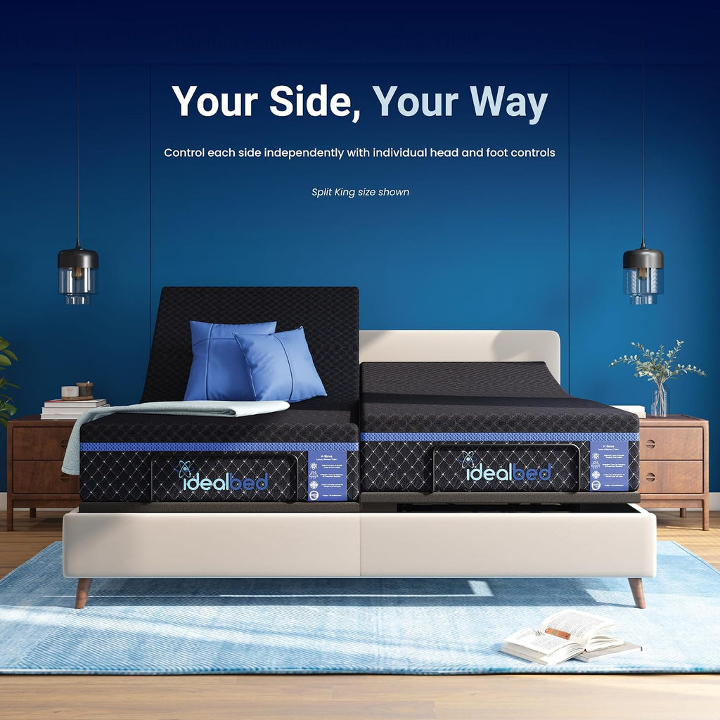iDealBed 2i Custom Adjustable Bed Base - Advanced Head & Foot Elevation, Wireless Remote with Memory, Zero Clearance, Easy Setup (King)
