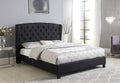 Best Master Furniture YY130 New Tufted with Wingback Platform Bed Black Queen