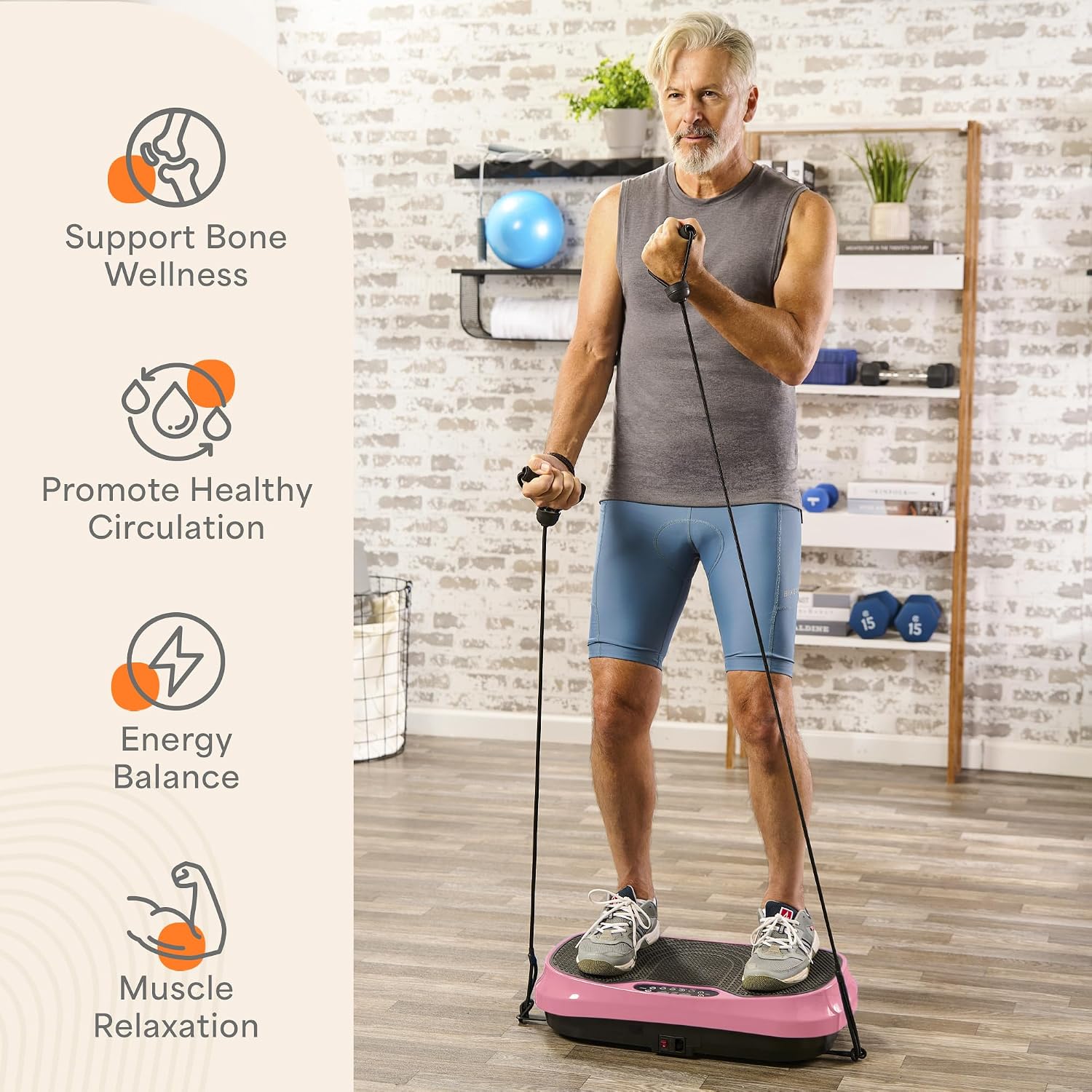 Lifepro Waver Mini Vibration Plate Exercise Machine with Remote & Bands — Compact Whole Body Vibrating Plate for Lymphatic Drainage & Muscle Toning — Shake Machine with 99 Speed Levels & 10 Presets