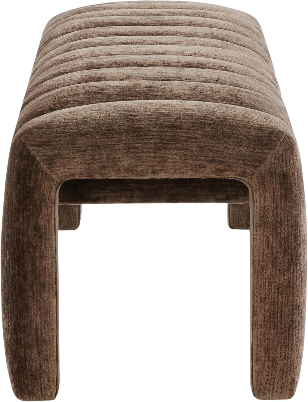 SAFAVIEH Couture Collection – Bellisima Brown Channel Tufted Chenille Bench, Modern Upholstered Accent Seating (SFV5127I)