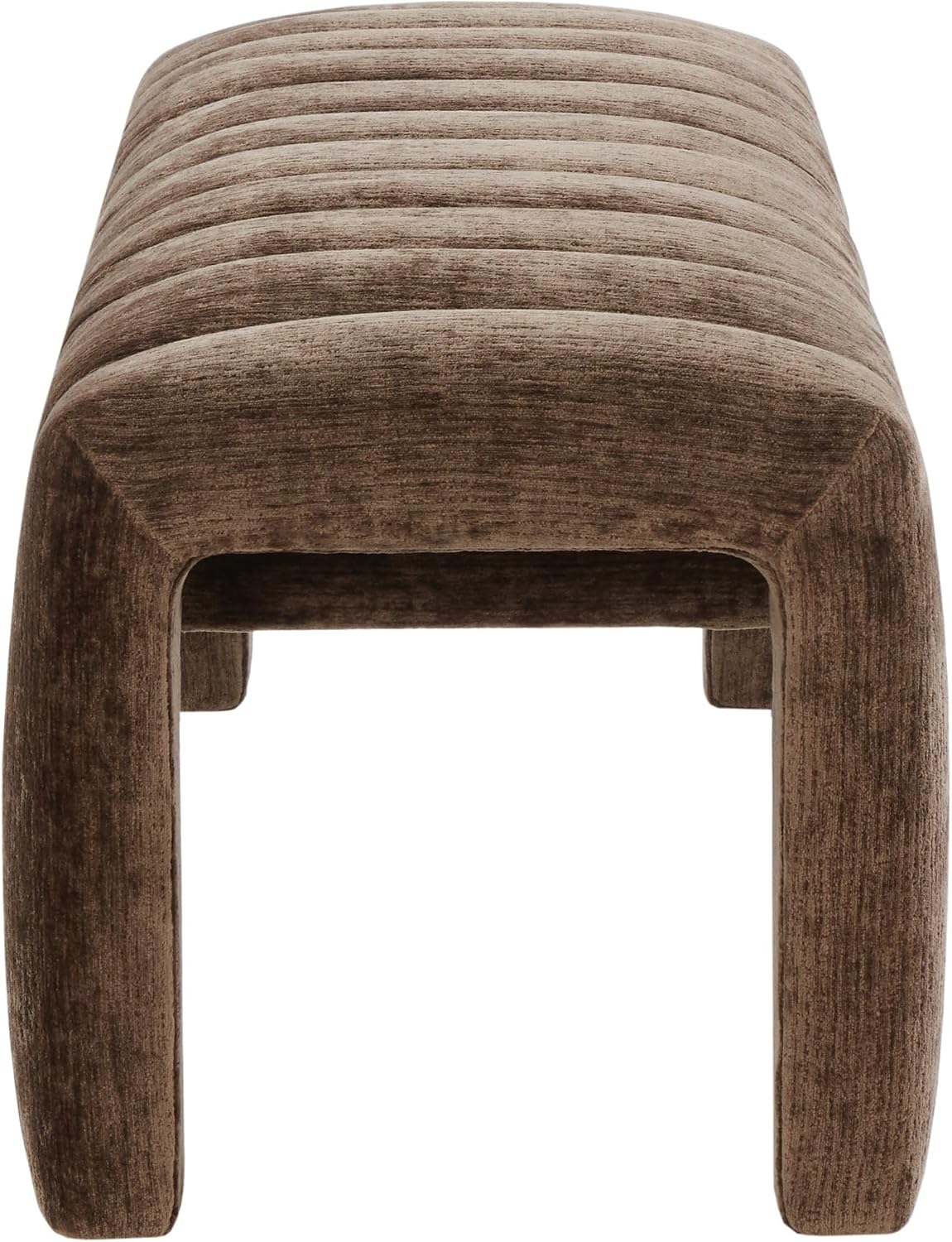 SAFAVIEH Couture Collection – Bellisima Brown Channel Tufted Chenille Bench, Modern Upholstered Accent Seating (SFV5127I)