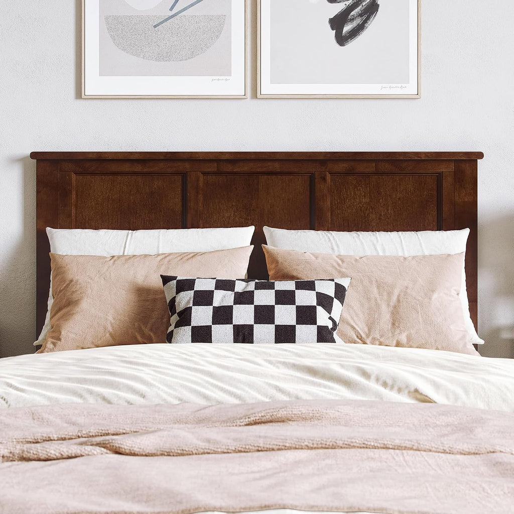 AFI, Madison Full Solid Wood Panel Headboard, Walnut