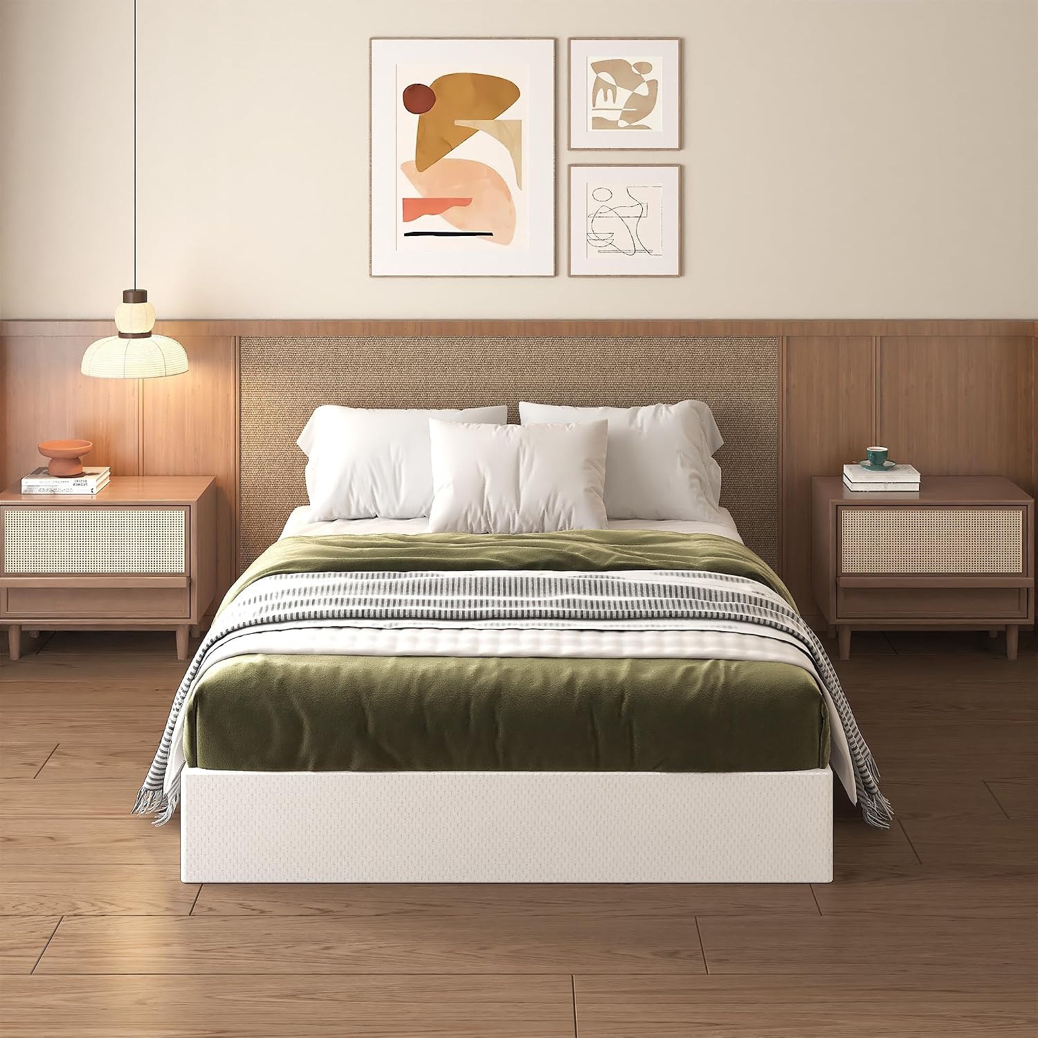 Lutown-Teen 10 Inch King Box Spring High Profile, Heavy Duty Metal King Size Box Spring Bed Base with Fabric Cover, Mattress Foundation, Noise Free, Easy Assembly