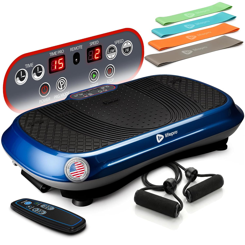 Lifepro Waver Vibration Plate Exercise Machine – High-Intensity Vibration Plate for Lymphatic Drainage – Full-Body Workout Vibrating Platform with Loop Bands – Fitness Equipment for Strength & Toning