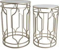 Rutledge & King Round End Table Set - Gold End Tables with Mirrored Tops - Nesting Round Accent Tables - Gold and Mirrored Metal Side Tables Alexander End Table Set