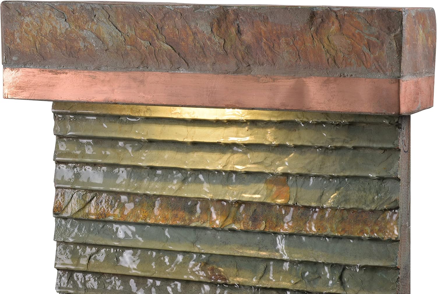Kenroy Home Stave Indoor/Outdoor Floor Fountain with Copper Finish, Rustic Style, 48' Height, 8' Width, 16' Depth