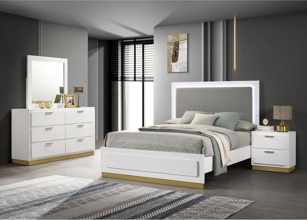 GOWE Sophia White 4-Piece Eastern King Bedroom Set