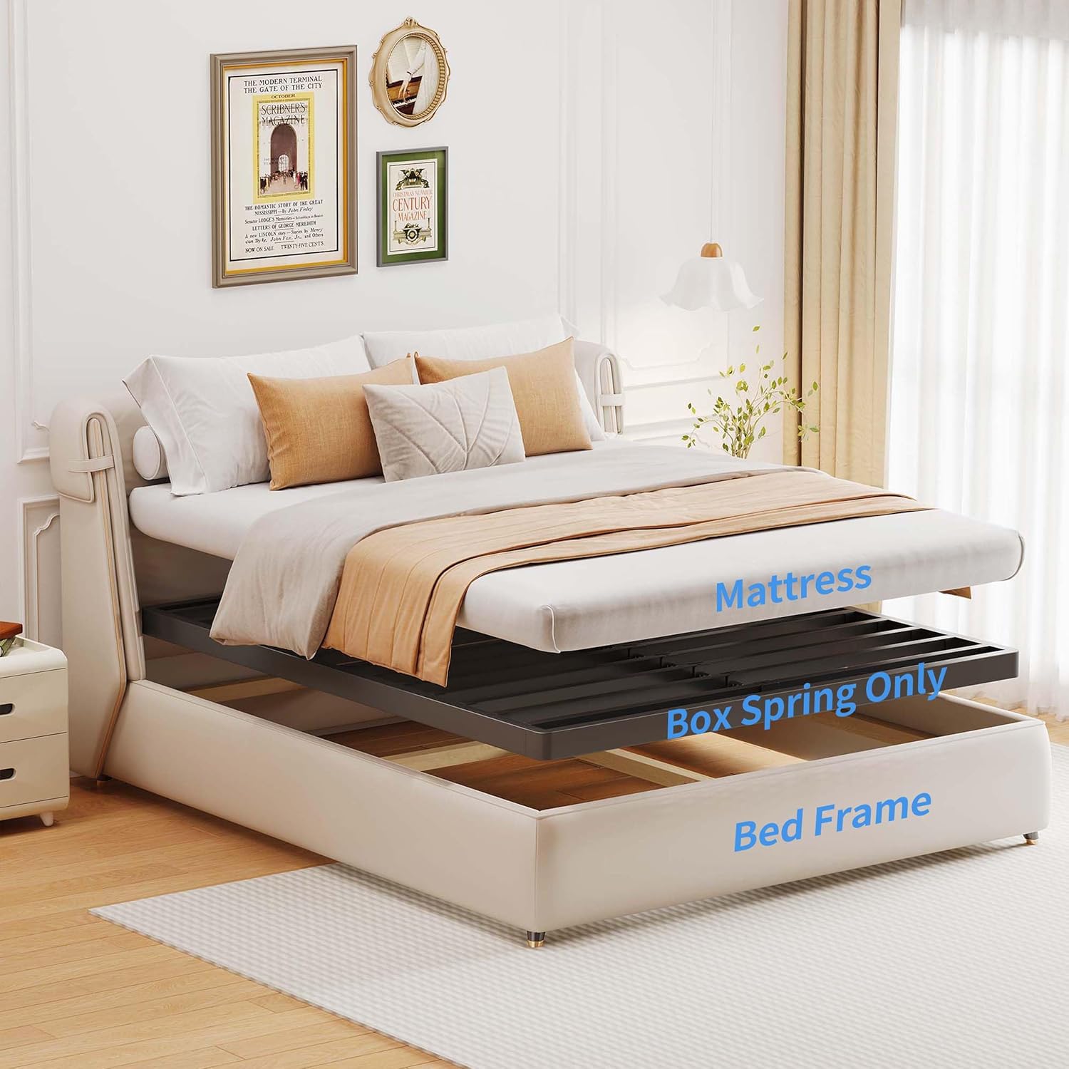 ROIL 2 Inch Full Metal Box Spring Low Profile, Bunkie Board Bed Slat Replacement with Round Corners, 3500 lbs Capacity Heavy Duty Steel Slats, Easy Assembly, Noise Free