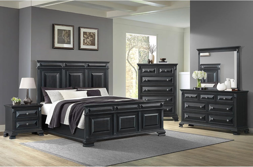 Picket House Furnishings Sumner King Panel 3PC Bedroom Set in Black
