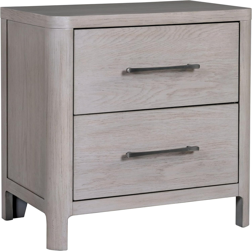 Furniture of America Fielden Modern Solid Wood 3-Piece Bedroom Set with USB Chargers on Nightstand, Felt-Lined Top and Cedarwood-Lined Bottom Drawers, Pewter Handles, Box Spring Required, Queen, Oak