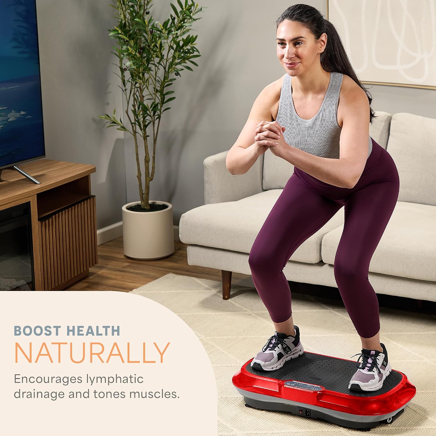 Lifepro Waver Vibration Plate Exercise Machine – High-Intensity Vibration Plate for Lymphatic Drainage – Full-Body Workout Vibrating Platform with Loop Bands – Fitness Equipment for Strength & Toning