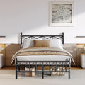 14 Inch Full Bed Frame with Headboard and Footboard, Metal Platform Full Size Bed Frame No Box Spring Needed, Heavy Duty, Noise Free, Under Bed Storage, Black