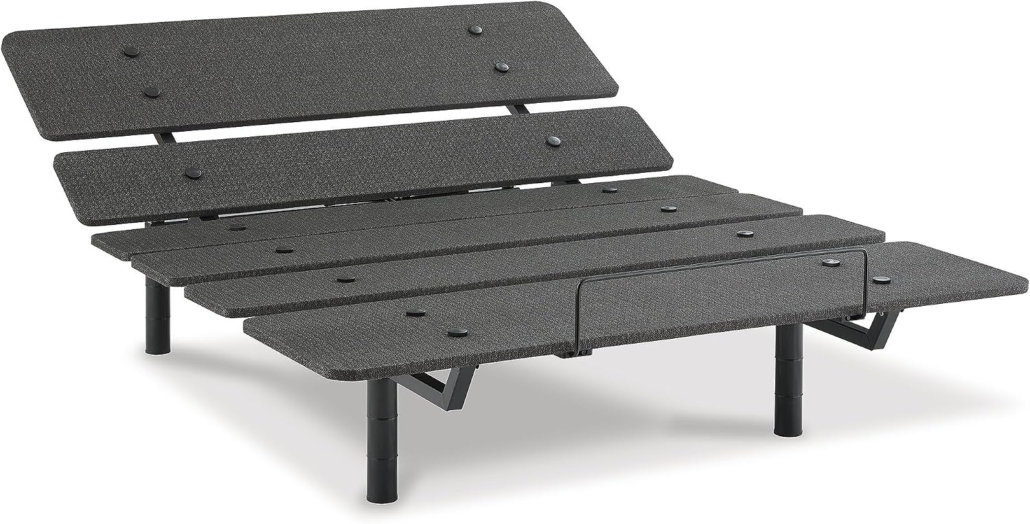 Signature Design by Ashley Cosmic Power Base Traditional Queen Adjustable Base with Head and Foot Incline, Wireless Remote and USB Ports, Black