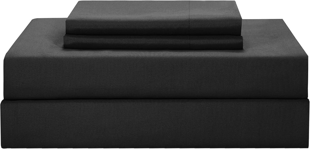 Chic Home Clayton 10 Piece Comforter Set Pintuck Pieced Block Embroidery Bed in a Bag with Sheet Set, King Black White