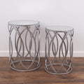 Rutledge & King Silver Nesting Tables - Modern Side Table Set - Mirrored Accent Table Set of 2 End Tables