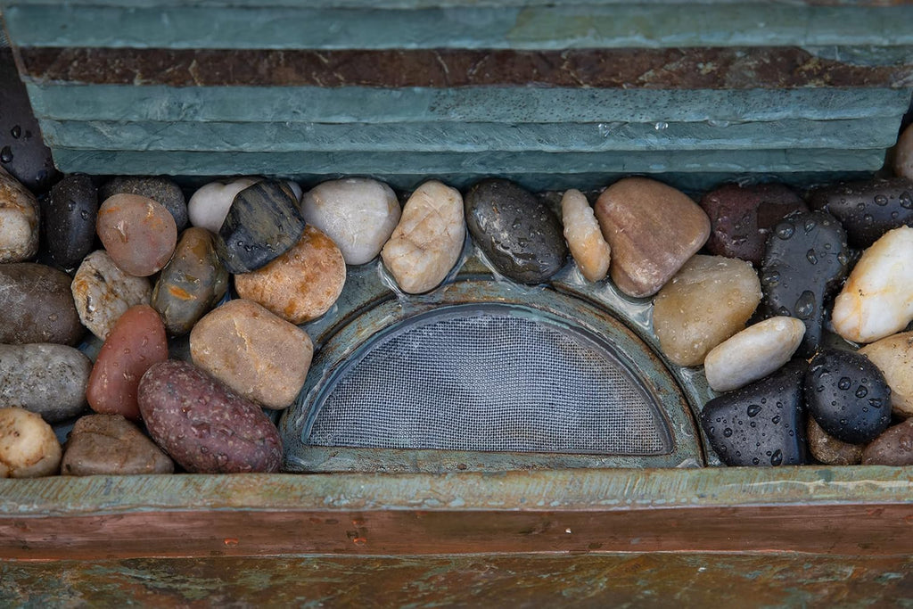 Kenroy Home Stave Indoor/Outdoor Floor Fountain with Copper Finish, Rustic Style, 48' Height, 8' Width, 16' Depth