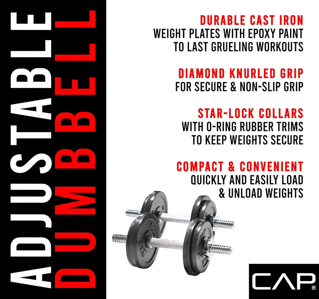 Cap Barbell Adjustable Dumbbell Weight Set | Multiple Options