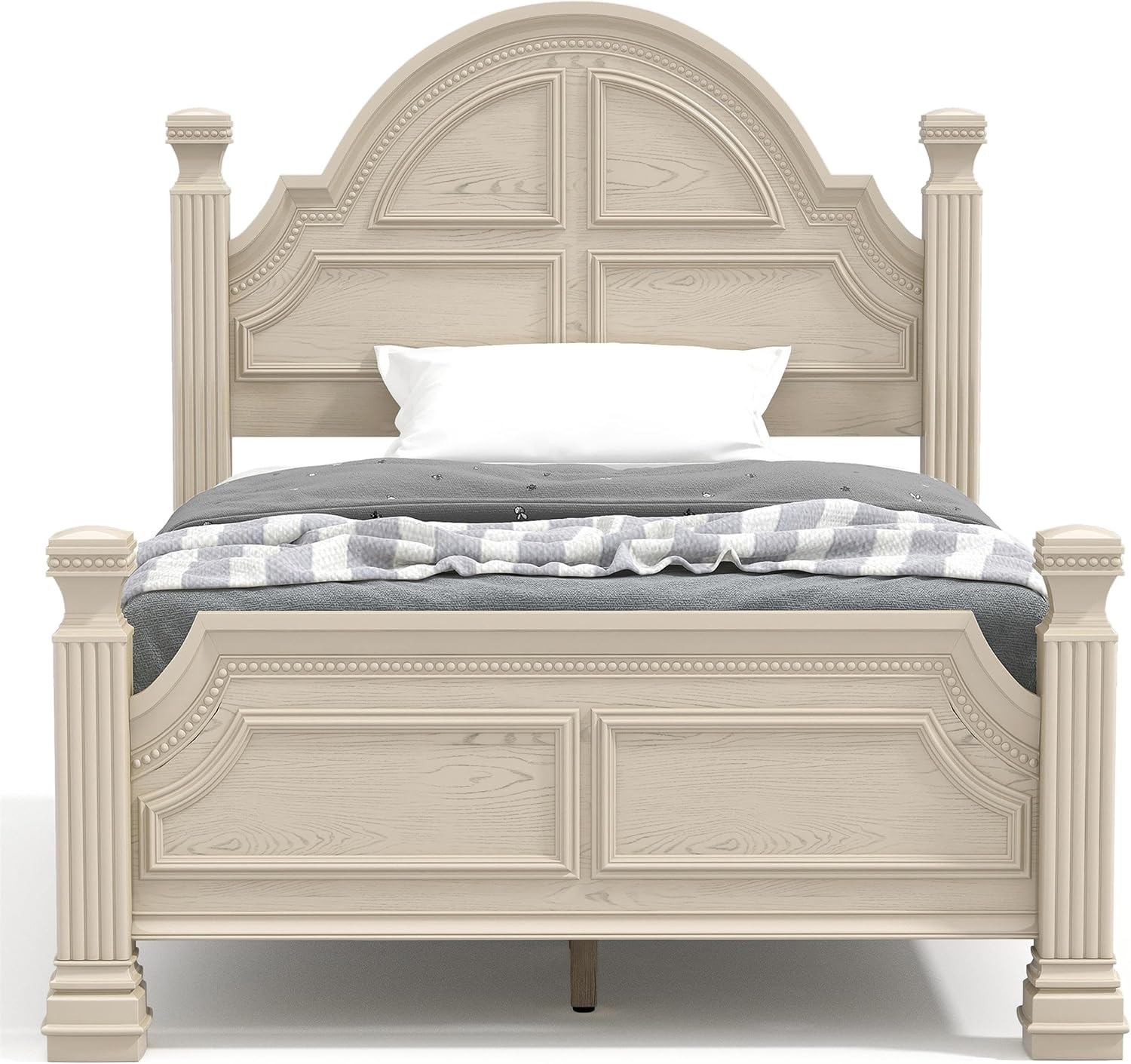 Furniture of America Charo 3pc White Wood Bedroom Set-King + 2 Nightstands