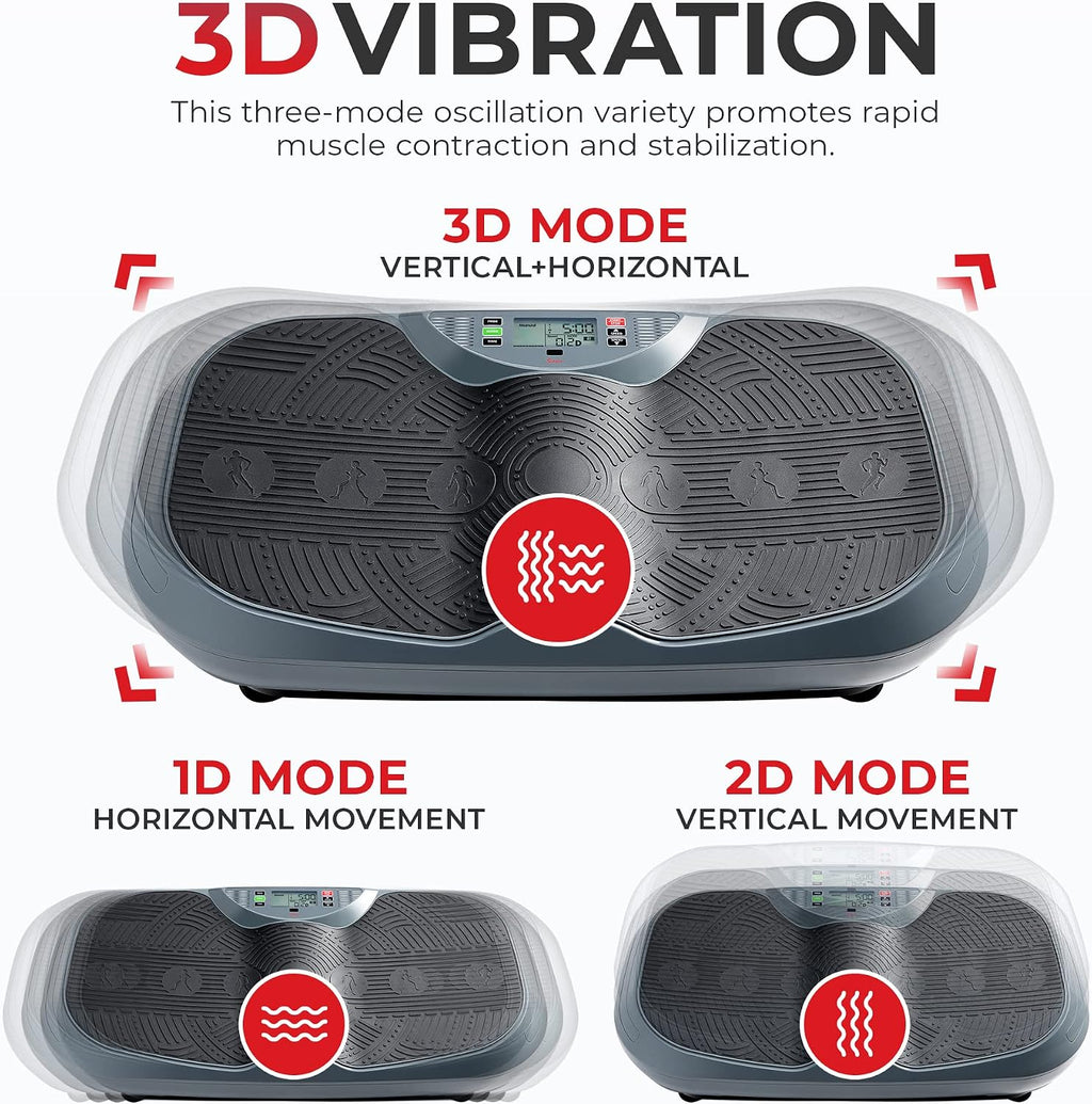 Sunny Health & Fitness Fitboard Vibration Platform Exercise Machine with Multiple Speed Settings and Vibration Modes for Multipurpose Workouts