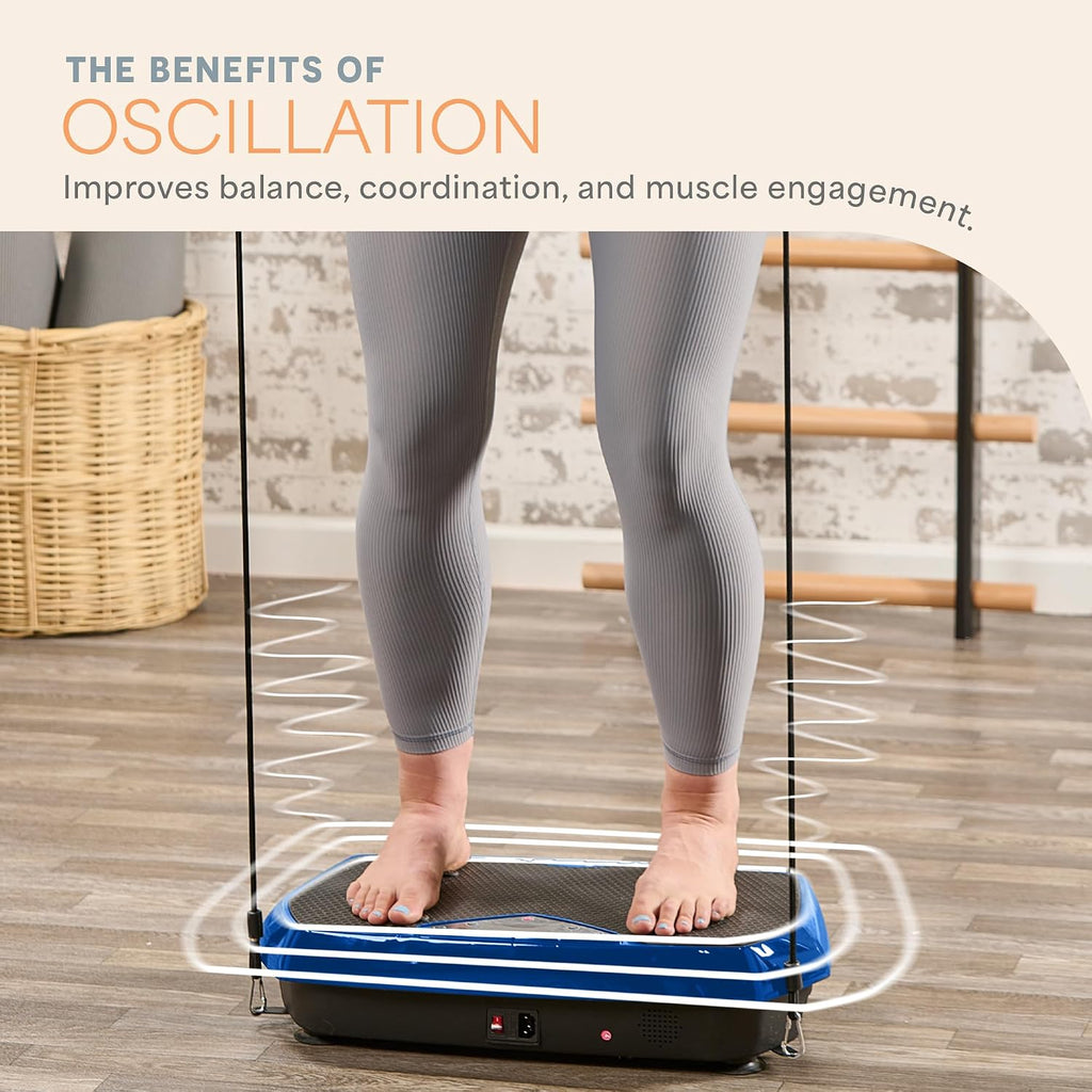 Lifepro HexaPlate Vibration Plate Exercise Machine with Magnetic Acupoints & 9 Presets — Whole Body Vibrating Platform Machine with Resistance Bands — Vibration Plate for Lymphatic Drainage & Home Gym
