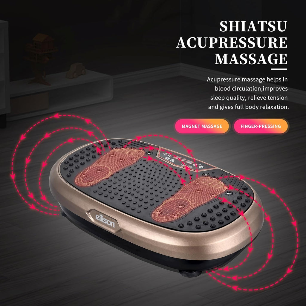 EILISON FitMaxx 3D XL Vibration Plate Exercise Machine - Whole Body Workout Vibration Platform w/Loop Bands - Lymphatic Drainage Machine for Weight Loss, Shaping, Recovery
