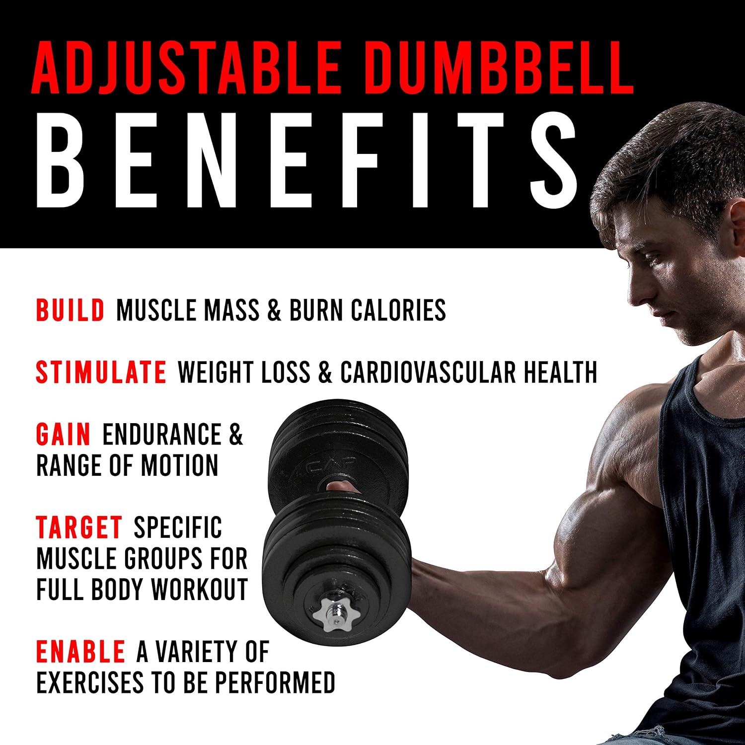 Cap Barbell Adjustable Dumbbell Weight Set | Multiple Options