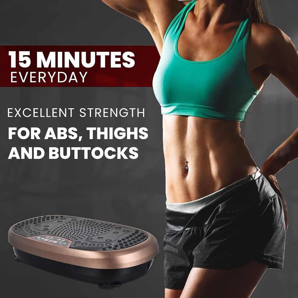 EILISON FitMaxx 3D XL Vibration Plate Exercise Machine - Whole Body Workout Vibration Platform w/Loop Bands - Lymphatic Drainage Machine for Weight Loss, Shaping, Recovery